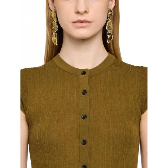 NEW MIGNONNE GAVIGAN women's murray triple drop earrings in gold/crystal - Picture 2 of 2